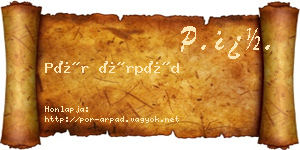 Pór Árpád névjegykártya