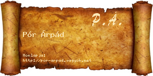 Pór Árpád névjegykártya